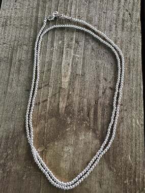 Y2K American Eagle Silver beaded grand necklace